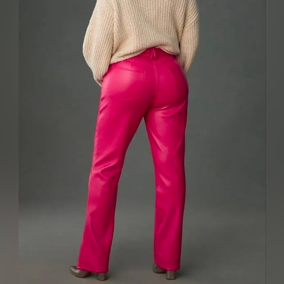NWOT Good American Faux Leather Pink Pants - Picture 3 of 6